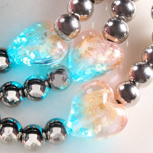 Vergoldetes Rosa | Leuchtendes Herz-Essenz-Armband